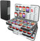 HEIYING Spielkarten Aufbewahrungsbox für Nintendo Switch 2/OLED/Lite, Schwarzer Tragbarer Game Cards Aufbewahrungsbox mit 72 Game Card Slots und 24 Micro SD Card Slots