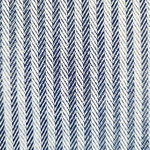 Stoff Meterware Baumwolle Streifen gestreift marine blau ecru Fischgrat durchgewebt 3 mm Kleiderstoff Vorhangstoff