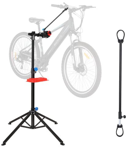 TLSUNNY Fahrradmontageständer, Fahrradständer Reparaturständer, montageständer für fahrräder, Werkzeugablage, 1,15-1,7m Höhenverstellbar Fahrradhalter, alle Arten von Fahrradreparaturen, max. 30Kg