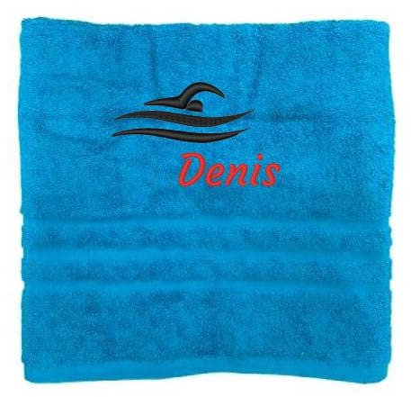 Pet-Jos Personalisiertes Handtuch mit Namen Schön gestickter Sport Name 100% Baumwollhandtuch Wasser Polo (140 x 70 cm)