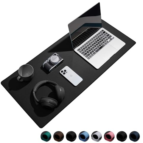 Reniteco Waterproof Large Gaming Mouse Pad with Durable Stitched Edges，Non-Slip Rubber Base，Granular Jacquard Surface Mouse Mat Desk Pad for Home Office Gaming, 27.5*11.8*0.12in, Black