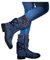 Stivaletti Invernali Donna Sopra il Ginocchio con Tacco Caldo Anfibi Sexy Pelle Elasticizzati Western Boots Stivali Cowboy Larghi Morbidi Vintage Stivaletti Stivali Alti Curvy Camoscio