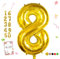 Smlpuame 102cm Folienballon Zahlen Luftballon 0-9 Geburtstag Golden Große 8 Ballons für Geburtstagsfeier Feierdekorationen, Heliumfolien Zahlenballons für Hochzeitstag