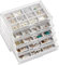 ProCase Acryl Schmuck Organizer Schmuckschatulle für Damen Durchsichtige Schmuckaufbewahrung Schmuckkästchen Schmuckbox mit 5 Schubladen für Ohrringe, Ringe, Armbänder -Grau