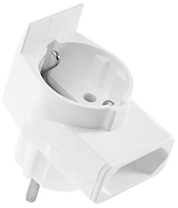 Combi-Duplex-Stecker, 1 Euro- & 1 Schutzkontaktstecker, ohne Kontrolllampe, weiss, passend für eWickler