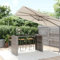 Festnight Bartisch Outdoor Rattan,Bartisch mit Glasplatte,Garten Bartisch,Stehtisch Rattan,Gartenmöbel,Bistrotisch Outdoor Grau 185x80x110 cm