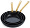 GreenPan Craft Juego de 3 Sartenes de Cerámica Antiadherente Saludable con Protector de Sartén,20 cm 24 cm & 28 cm,Sin PFAS,Mango de Acero Inoxidable,Inducción,Apto para Lavavajillas e Horno,Negro