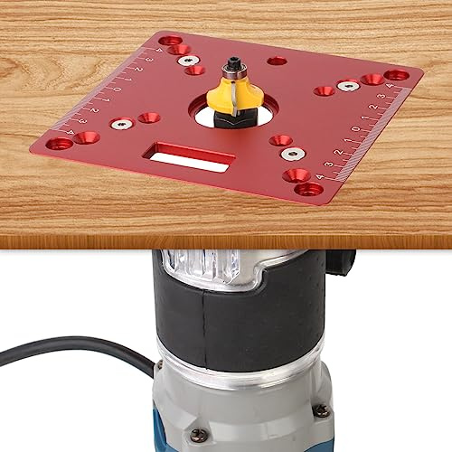 KETIPED Placa de inserción de mesa de enrutador de aluminio, mini bancos cuadrados para carpintería, placa abatible, mesa de grabado multifuncional, 055 rojo