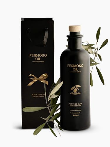 FERMOSO Olivenöl - Natives Olivenöl Extra (500ml) Geschenkset - 100 Prozent Picual-Oliven, kaltgepresst, polyphenolreich, DOP Sierra Mágina aus Spanien, Andalusien