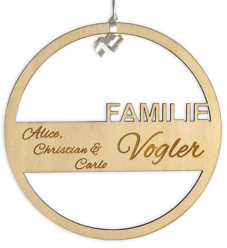 Türkranz aus Holz, mit Familiennamen personalisierbar