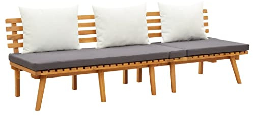KTHLBRH Polsterbett Bett kopfteil bezug Garten-Tagesbett 200x65 cm Akazie Massivholz