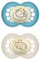MAM Original Night Succhietto 6+ Mesi (Set da 2), Ciuccio MAM 6-16 mesi che si illumina al buio con tettarella in silicone, Kit da 2 accessori neonato con porta ciuccio sterilizzatore, Azzurro/Neutro