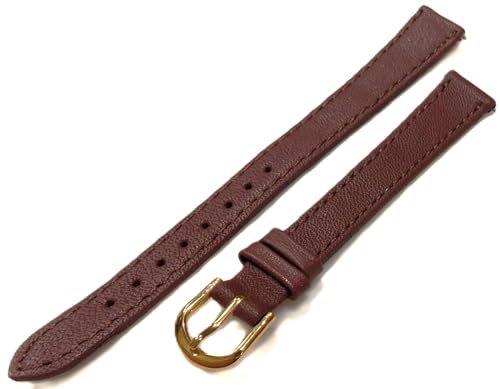 Timex Uhrenarmband aus echtem Kalbsleder, 13 mm, extra lang, goldfarbene Schnalle, 21 cm