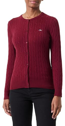 GANT Damen Stretch Cotton Cable Cardigan Strickjacke, PLUMPED RED, Small