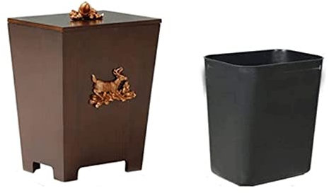 DEEDAV Cubo de Basura Bote De Basura De Madera Natural Con Barril Interno Papelera Contenedor De Basura Para Baños Hogar para Cocina y Hogar