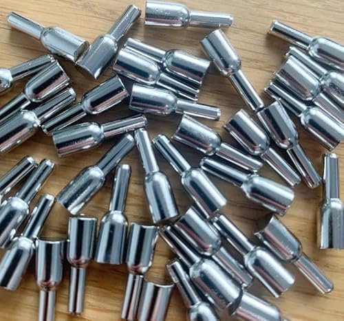 Regalstützen für Bücherregale, 3 mm, Nickel, Steckbolzen, Stahl, 12 Stück