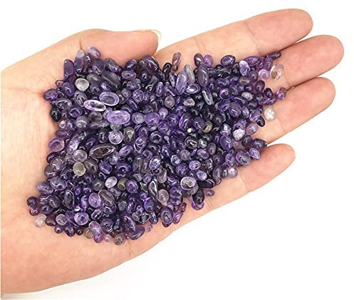 TCYNNQVD Schöne 50 g 3-5 mm natürlicher Amethyst lila Quarzkristall Kies runde Trommelsteine ​​heilende Probe natürliche Quarzkristalle Geschenk Reiki Crystals