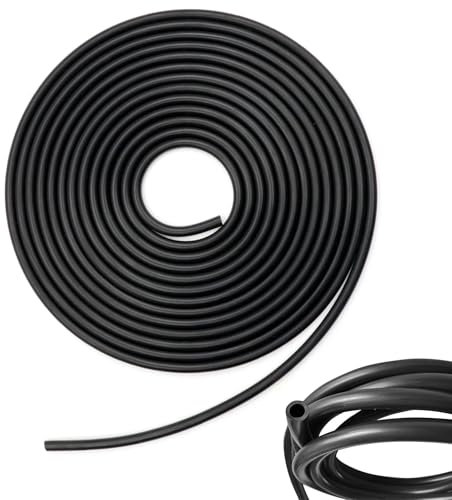 ZOCONE Manguera de gasolina de 4 metros (4 mm interior, 8 mm exterior) manguera de combustible negra manguera de silicona resistente al calor manguera de presión negativa para coche, tractor