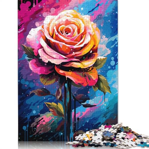 1000 Piece Jigsaw Puzzles Art Rose Jigsaw Puzzles for Adults Cardboard Jigsaw Puzzles Home Art Decor 38x26cm