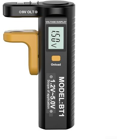 1 x tragbarer Batterietester, LED-Trocken-Batterietester für AAA/AA/C/D/N/9 V/1,5 V Knopfbatterietester