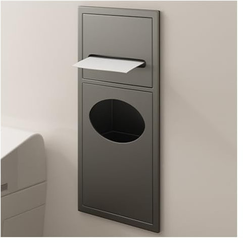 Étagère de salle de bain en acier inoxydable avec rangement encastré étanche et poubelle murale pour accessoires de douche essentiels