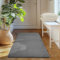 SIMPEX Läufer Teppich Grau 60x100 cm Kurzflor Teppich Waschbar, weich & rutschfest, modernes einfarbiges Design für Schlafzimmer, Küche & Flur