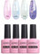 AIMEILI Smalto Semipermanente Unghie Kit, 4 Colori 10ml Glitter Viola Rosa Smalto Unghie in Gel Soak Off UV LED - Durabilità & Facile da Usare Nail Art Gel Polish Gift Set 4-32