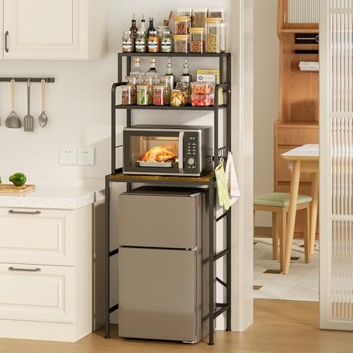 Yuyetuyo Mini Fridge Stand with Storage Shelves