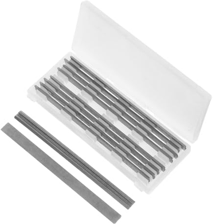 Uonlytech 10 Pièces Lames de Rabot Électrique Lames Acier Rapide Couteaux de Rabotage pour Bois Compatibles Rabots Portatifs et Bancs Remplacements Durables