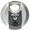Master Lock M50EURD Candado Redondo Alta Seguridad, Llave, Acero Inoxidable, Exterior, Adecuado para Portales, Garages, Sótanos