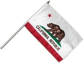 Flaggenfritze Stockflagge USA Kalifornien - 30 x 45 cm