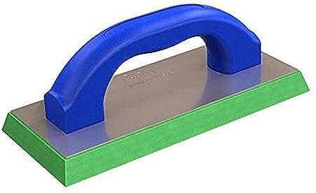 Bon Green Rubber Grout Float 9 in. x 4 in. x 5/8 in. with Plastic Handle, Aluminum Backing for Epoxy, Sanded, and Difficult Grout Applications