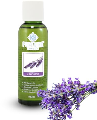PureAire Essential Oil Blend Lavender 100ml Essential Oils for Diffusers for Home Aroma Essence for Diffusers Air Purifiers Aromatherapy Relaxation Botanical Extracts Water Soluble Fragrance Floral