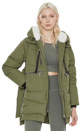 Orolay Women's Thickened Down Jacket Parka Hooded Long Puffer Coat for Winter