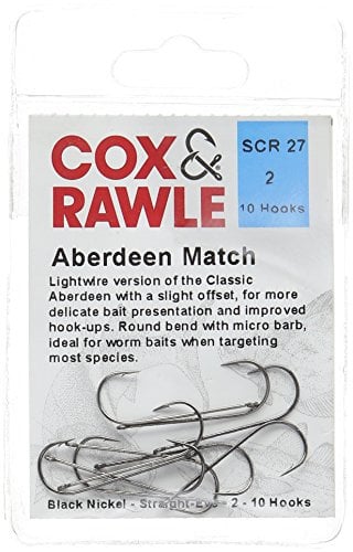 Cox & Rawle Aberdeen Match Sea Fishing Hook Size 2 Black (10pcs)