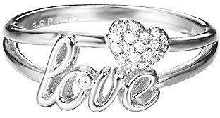 Esprit Damen-Ring JW52882 Messing rhodiniert Zirkonia weiß Rundschliff Gr. 59 (18.8) - ESRG02773A190