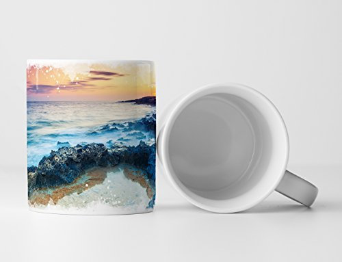 Eau Zone Fotokunst Tasse Geschenk Landschaftsfotografie – Malerisches Malta