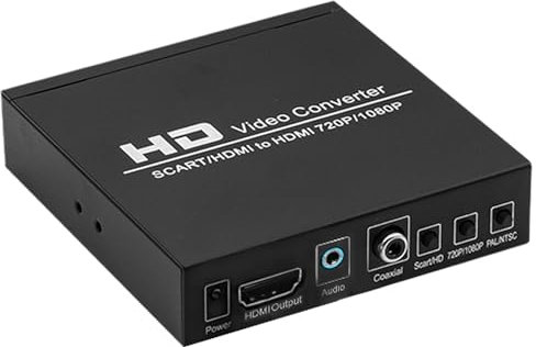 Mcbazel Convertitore da SCART+HDMI a HDMI con 3,5mm Segnale in Formato 480I(NTSC)/576I(PAL) in uscita Segnale 720P/1080P HDMI,collegabile con DVD,set-top box,lettore HD,console(PS2PS3PSP,Wii,Xbox360)
