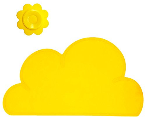 BITEYI Wolken-Form Silikon Kinder Wasserdicht Platzdeckchen Potholder Rutschfestes Essensmatte (Gelb)