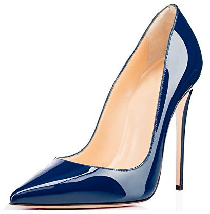 Soireelady Scarpe col Tacco Donna,Tacco a Spillo Alto,Scarpe Punta Chiusa Donna Blue EU43.5
