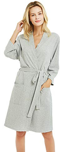 U2SKIIN Women Cotton Dressing Gown, Short Lightweight Dressing Gown for Womens Soft Warm Spa Bathrobe