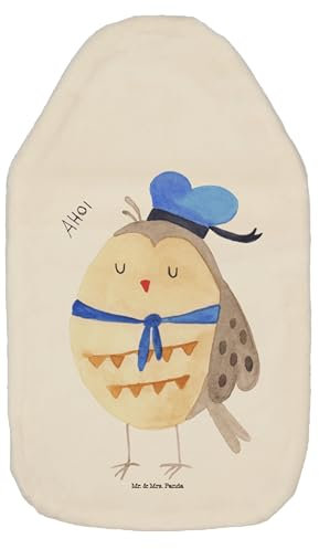 Mr. & Mrs. Panda Wärmflasche Eule Matrose - Geschenk, Boot fahren, Heimathafen, Kleine Wärmflasche, Bettflasche, Eule Spruch, Wärmekissen, Kapitän,