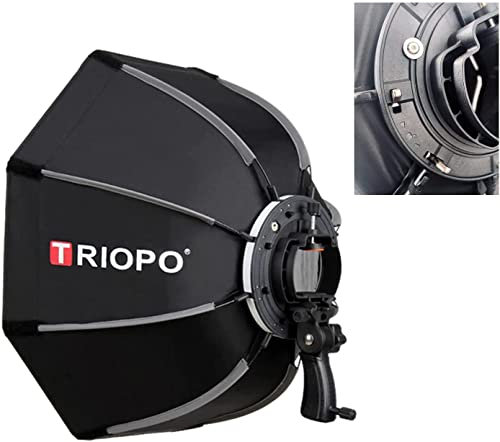 TRIOPO Softbox Octabox Speedlite da 55 cm/21 con griglia a nido d'ape per fotografia di prodotti ritratti all'aperto, borsa per il trasporto inclusa
