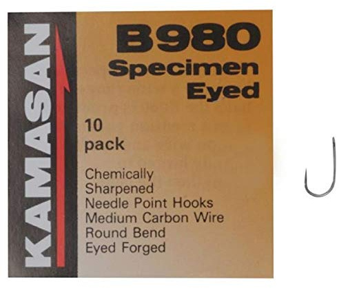 Kamasan Size 12 B980 Barbed Fishing Hooks TWO Packets (20 Hooks)