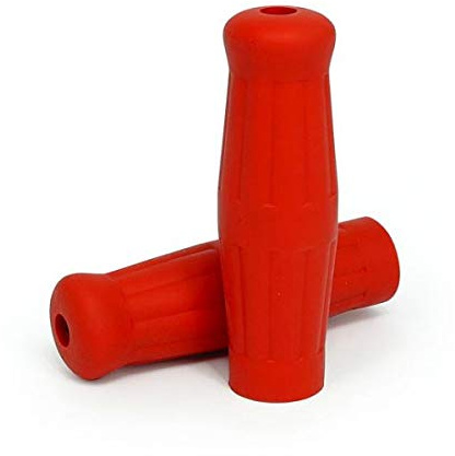 Griffe Vintage Style Rosse Red Gummi 7/8 Zoll 22 mm Universal Motorrad Lenkergriffe Zubehör Harley Custom Bobber Chopper