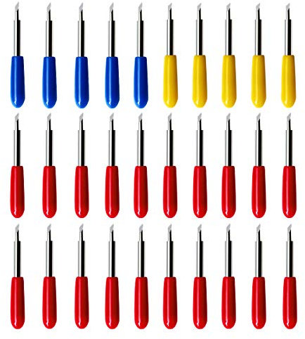 30 Stück Ersatzklingen für Explore Air 2 Klingen für Maker Expression Vinylschneider, Nadel für Vinyl 30 Grad, 45 Grad, 60 Grad Schneideplotter Klingen