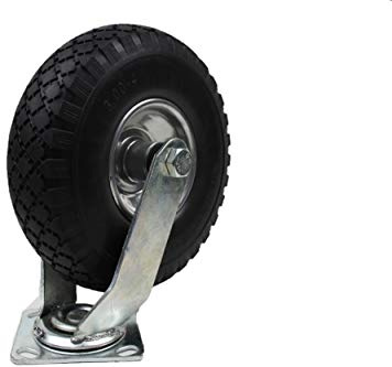 HKB ® 1 PU Sackkarrenrad mit kugelgelagerter Lenkrolle ø=260mm Tragkraft 130kg Achse ø 20mm 75mm breit, Pannensicher aus PU-Schaum (Polyurethan) mit Gummiprofil u. Metallfelge, Kugellager