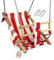 h2i Babyschaukel mit Haltegurt | Kinderschaukel aus wetterfestem Stoff | Kleinkindschaukel für Indoor & Outdoor | Schaukel für Baby & Kleinkinder | rot-weiß