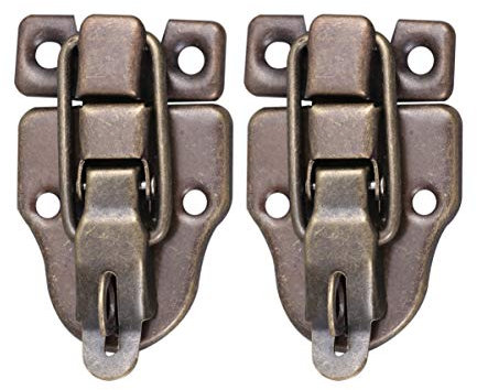 Cabilock Scatola da 2 Pezzi Serratura Decorativa Serratura di Legno Antica Serrature per Armadietti Antichi Armadio in Legno Chiusura a per a Gancio Chiusura a Leva Credenza Pacco