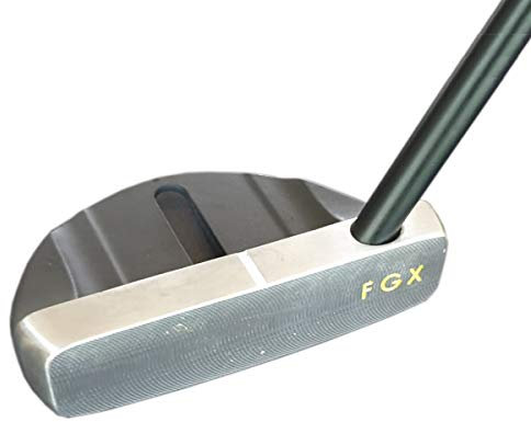 FGX Hybrid X Putter 2020 Head II, Milled Putter With Advanced Perimeter |Unique Hand-Crafted Golfers Putter With Long Length Shaft, Right Or Left Hand Steel Regular Grip Golf Club (Matt Black)